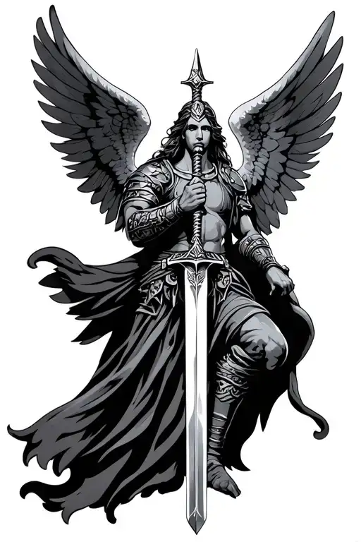 Warrior Angel Holding Sword