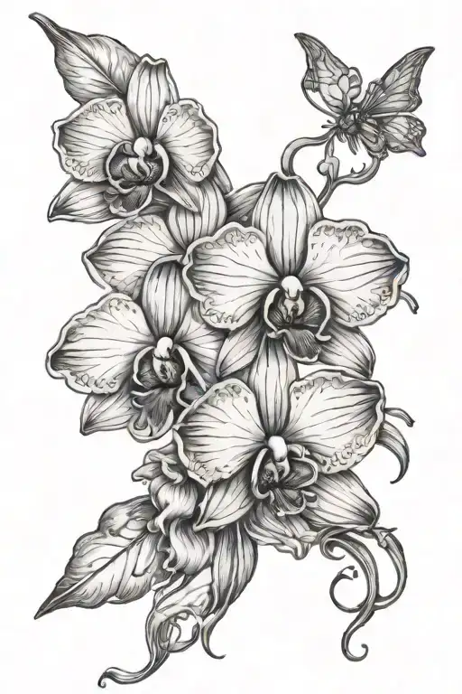 Orchid With A Christian Cross And A Phrase On The Side Of The Forearm