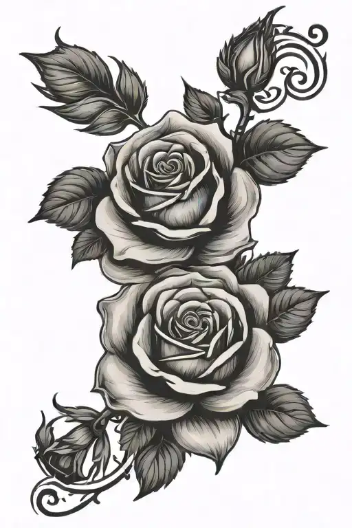 The Word Perseverance In Calligraphy Style With A Rose In The Middle Of The Word