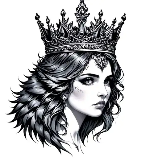 Female Wol With Queen Crown