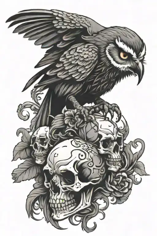 Venom Owl Perched On Skull