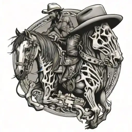 Skeleton Cowboy And Horse