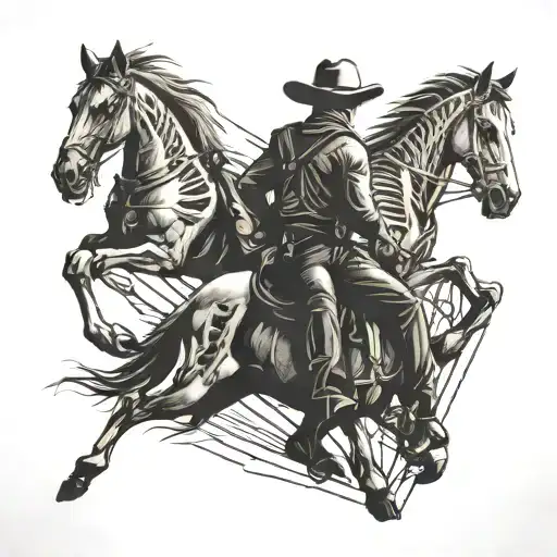 Skeleton Cowboy And Horse