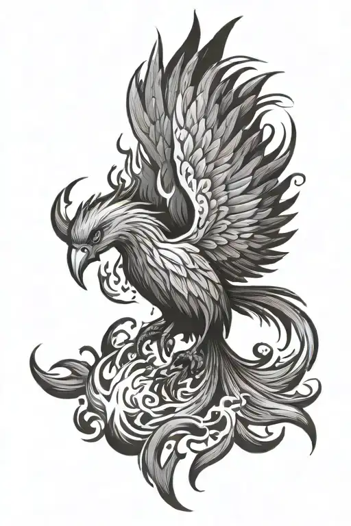 Phoenix Rising From Flames