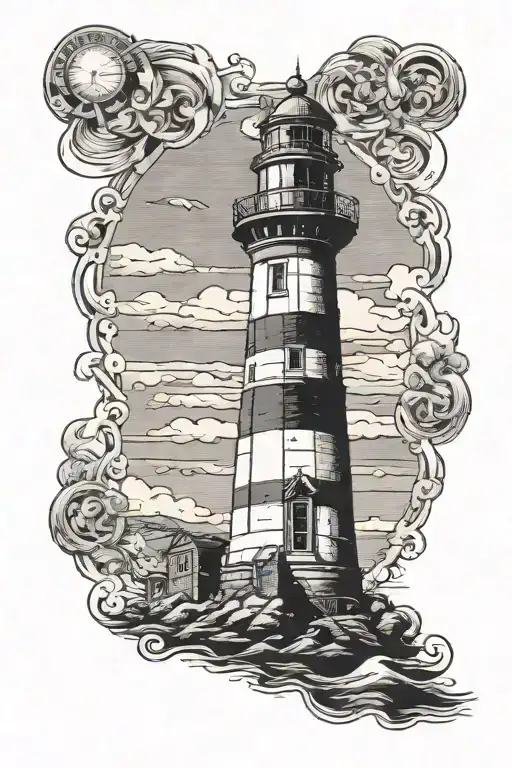 Lighthouse Made Of Teatowels On A Post Stamp