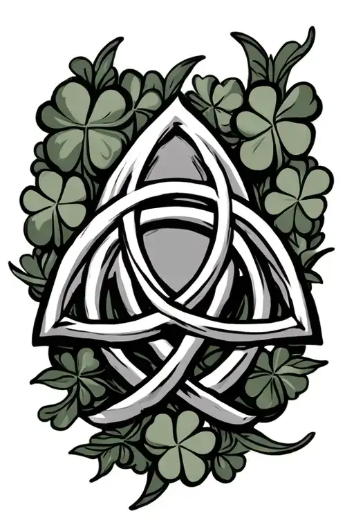 A Triquetra With Surrounding Decent Shamrock Intertwined