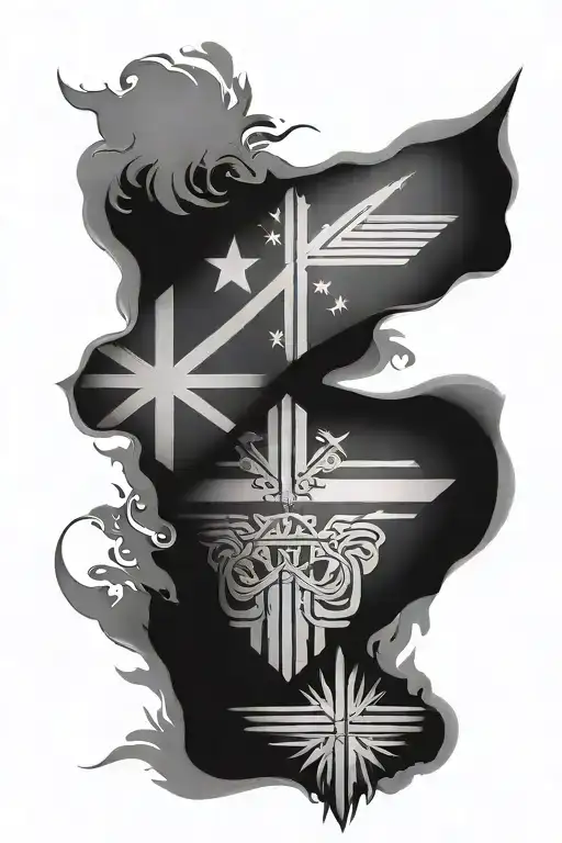 Samoan Tattoo With Filipino Flag Incorporated Representing