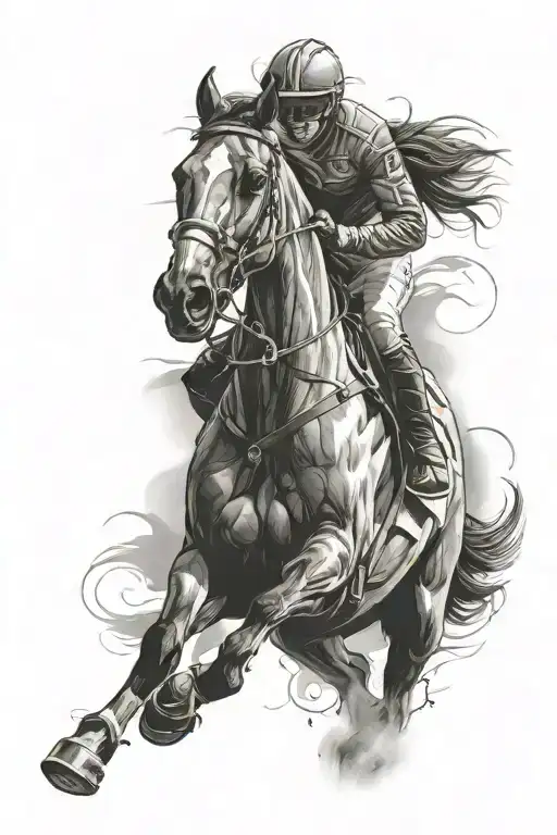 Horse Galloping And Formula 1 Car