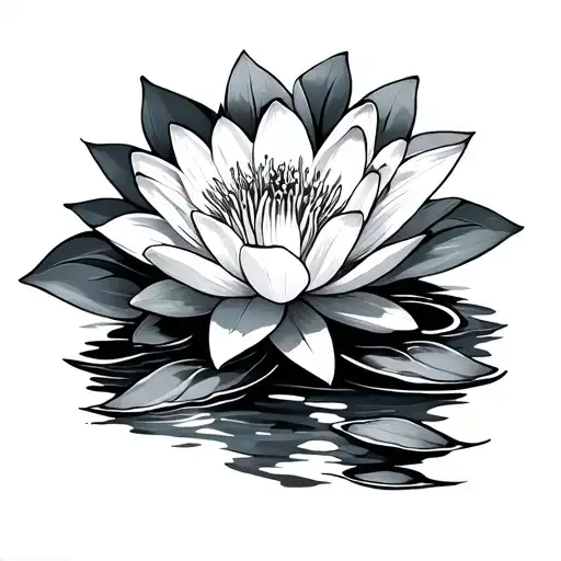 Cross With Water Lily Flowers