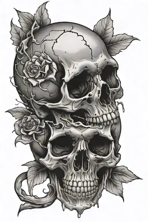 Skull In Pain Full Of Ashes Symbolizing Rebirth