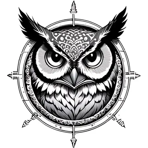 Owl Inside Of A Kaleidoscope On Fore Arm