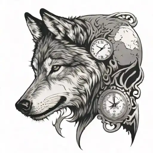 Wolf Howling At The Moon But It's A Clock Face
