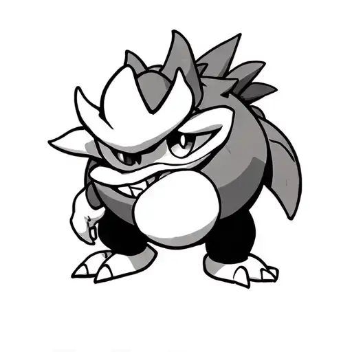 Bowser And Piranha Plant Background Black And White