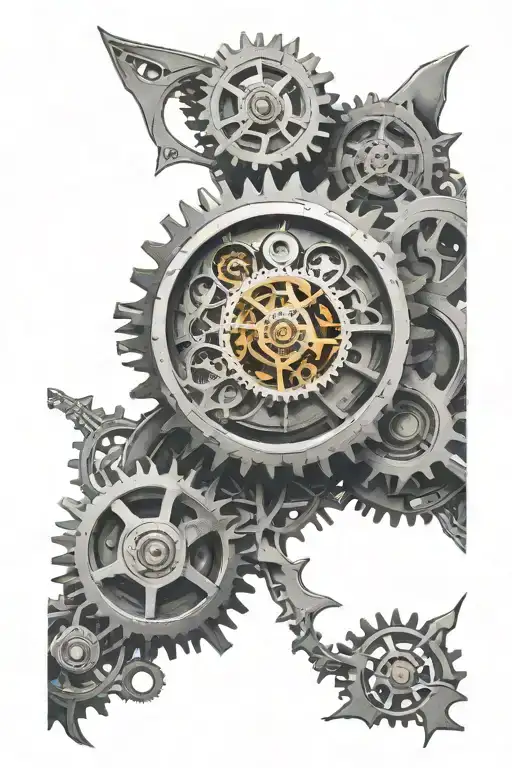 Timepiece Intricately Designed Mechanical Gear Intertwined