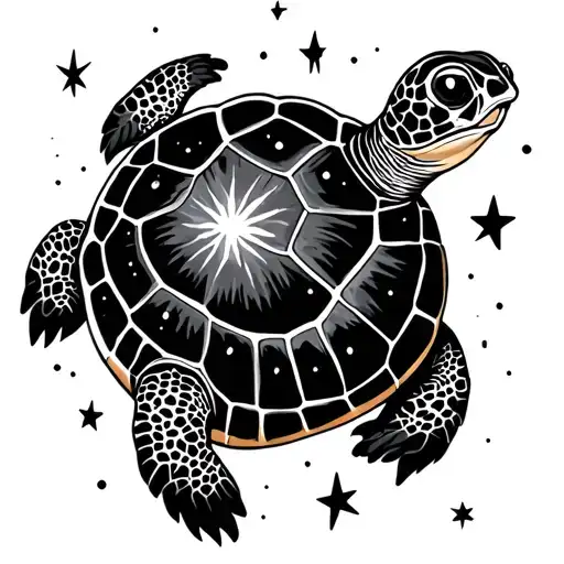 Turtle Looking At Stars