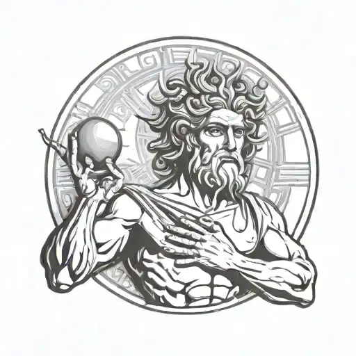 Greek God Holds The Sun In His Hands