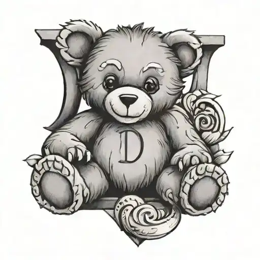 Letter D With A Teddy Bear