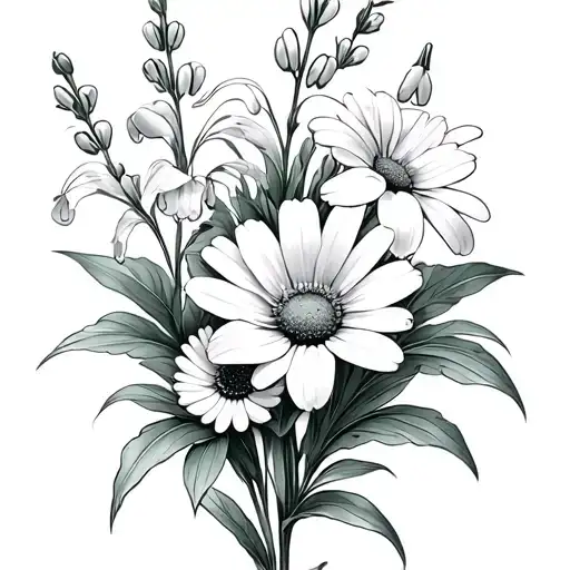 Daisy Lilly Of The Valley Larkspur Aster Marigold Bo