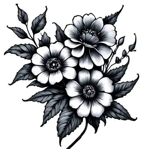 Sagittarius Tattoo Flowers Minimalistic