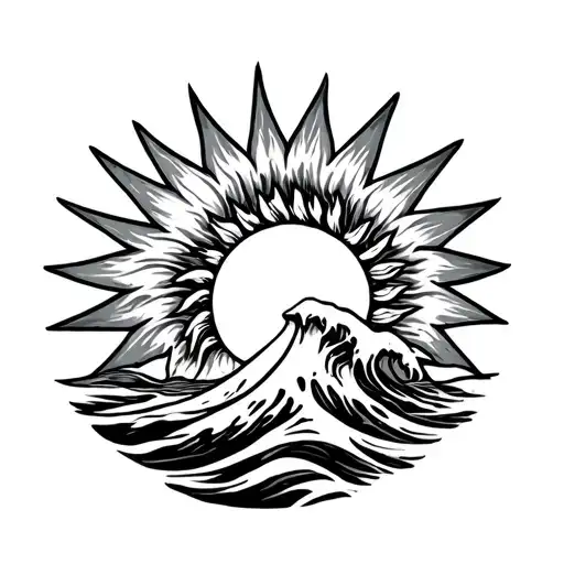 Sun And Wave Maui Tattoo For Arm