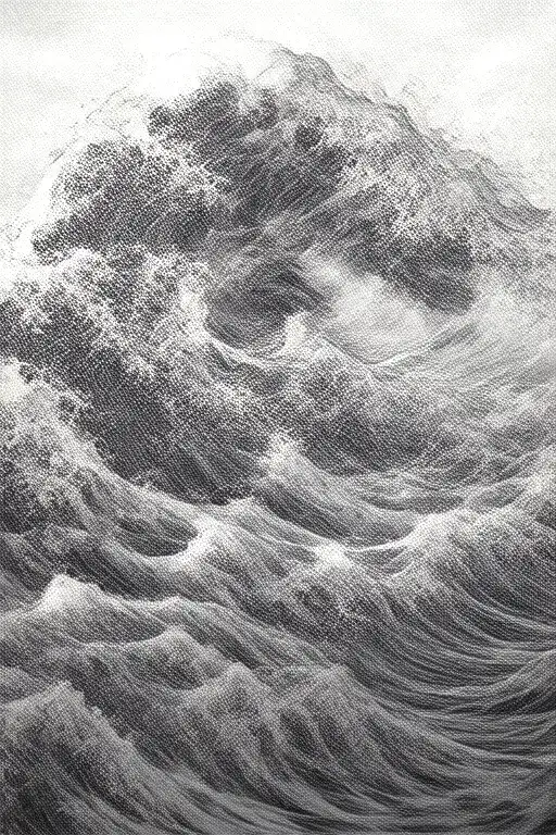 Japanese Word Kaizen With Waves Crashing