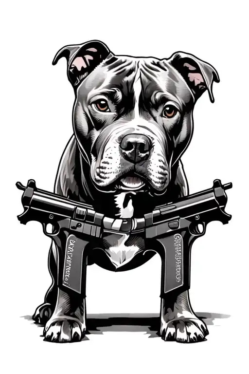 Pit Bull And Guns