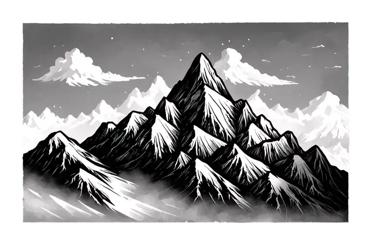 One Line Mountain Range