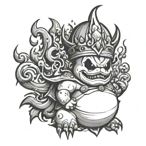 King Boo With Fire Flames