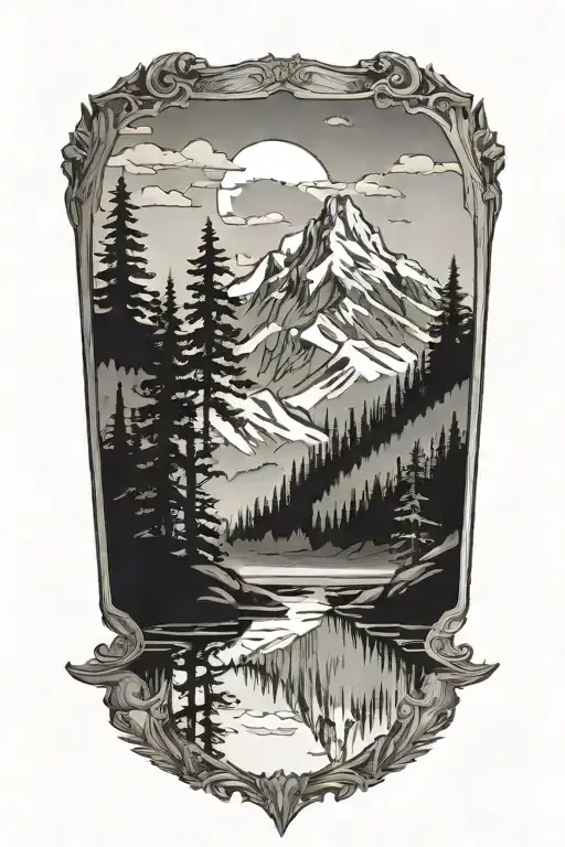 Forest And Mountains Reflected