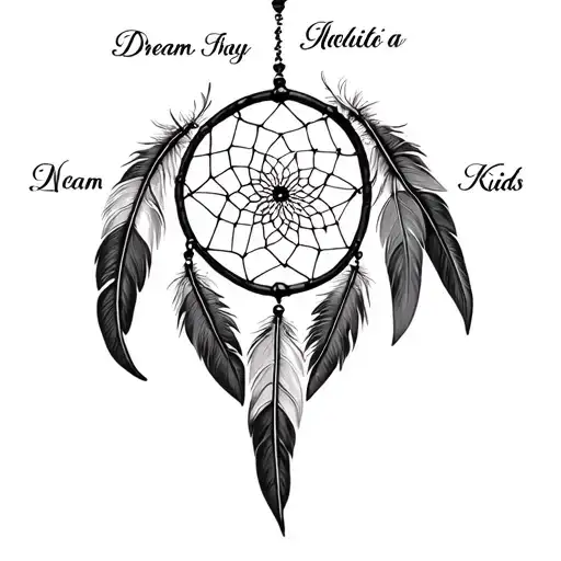Dream Catcher Feathers With Kids Names