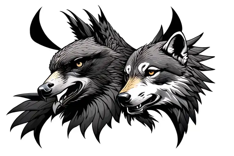 Hawk And Wolf Chest Piece