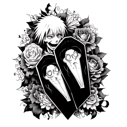 Father Daughter Tattoos That Has The Laughing Coffin From Bleach And Elements From Death Note