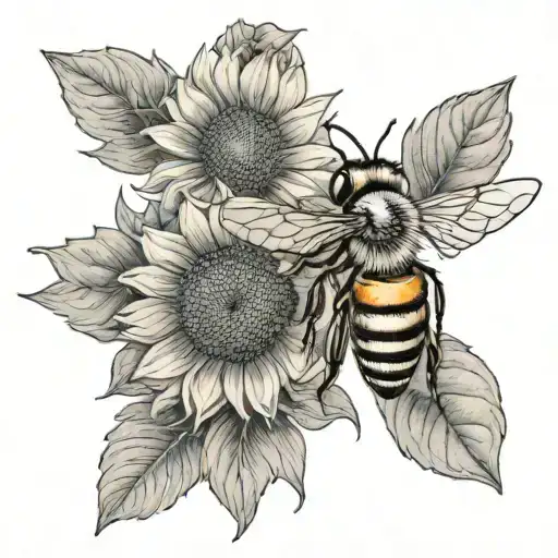 Honey Bee On Sunflower