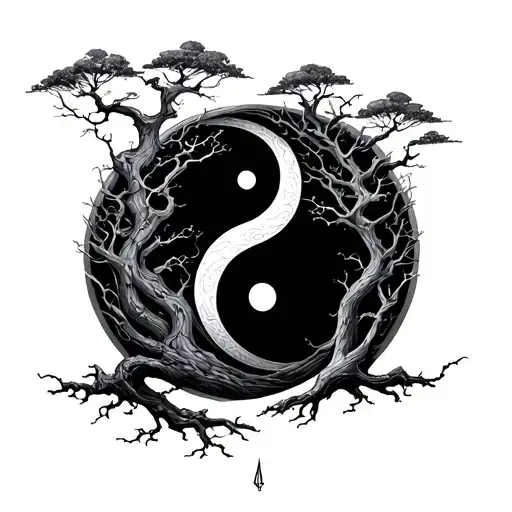 Tree Yin Yang Symbol