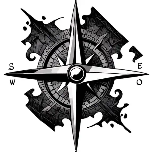 Compass In Shape Of Puzzle Piece
