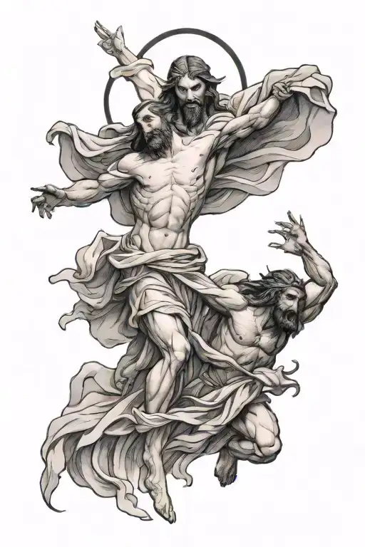 Jesus Defeating Satan