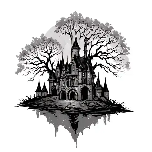 Gothic Castle Tree Line
