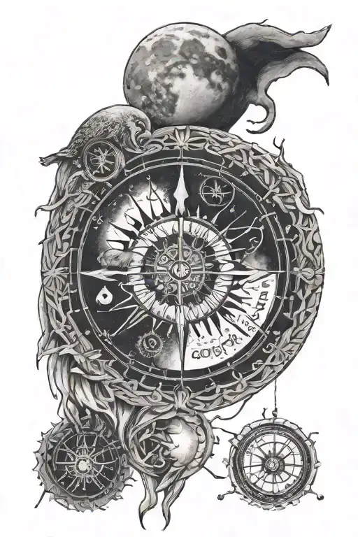 Vegvisir And Moon Phases