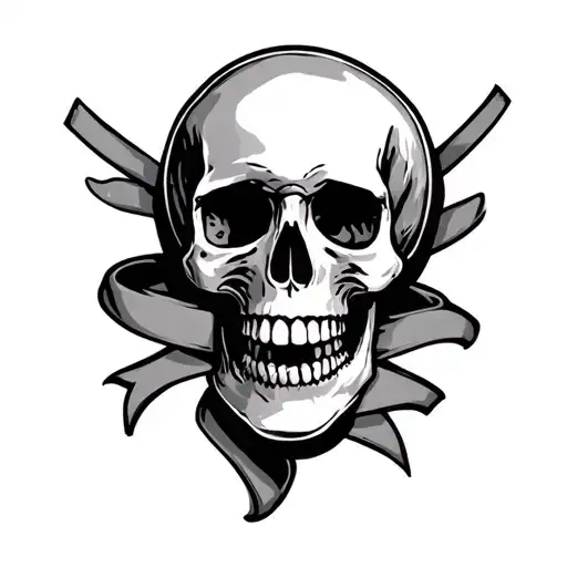 Fuck Cancer With Scull And Ribbon Simple