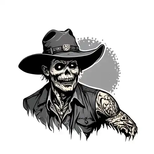 Half Sleeve Zombie Cowboy