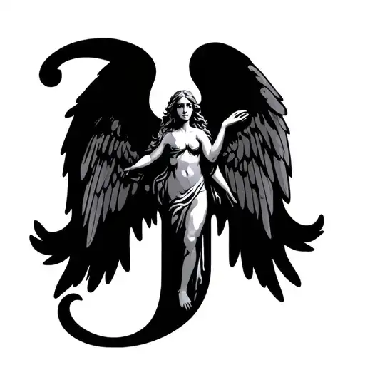 Letter J As An Angel