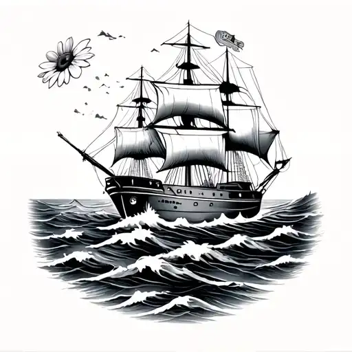 Black Eyed Susan Military Ship Sailing Boat Ocean Waves