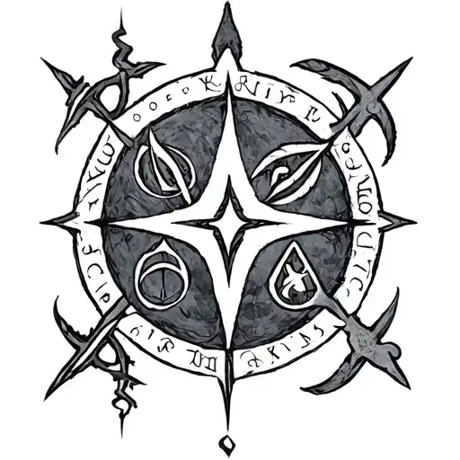 Skyrim School Of Magic Symbols In A Magic Circle