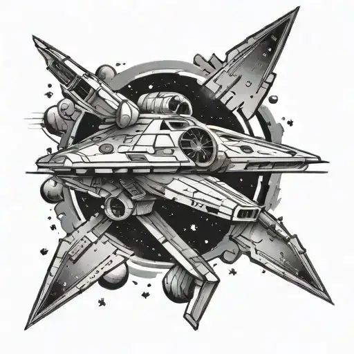 Star Wars Ship Back Tattoo Design Inspired