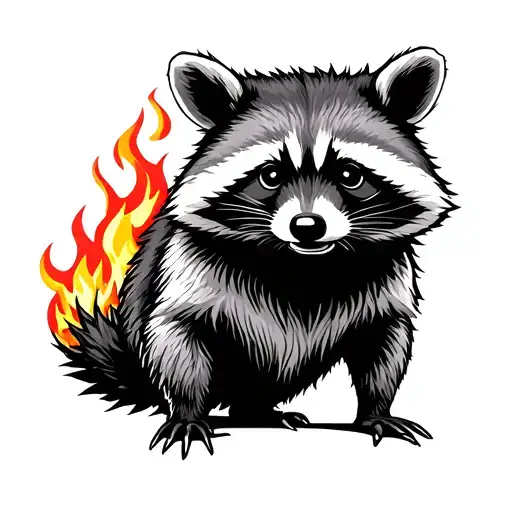 Raccoon With Dumpster Fire