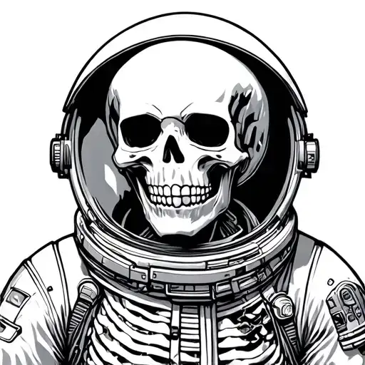 Skeleton Inside A Torn Space Suit