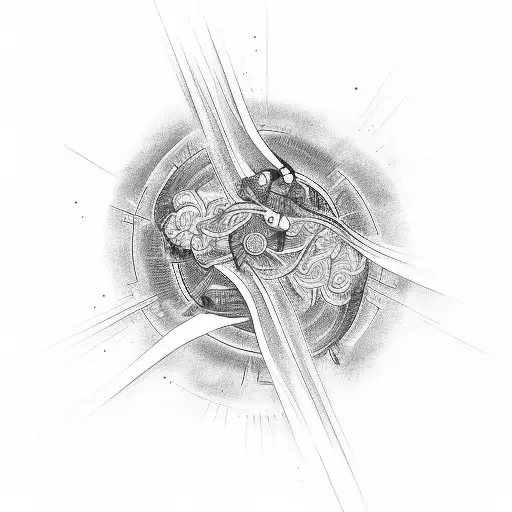 An Abstract Tattoo Depicting The Interconnectedness Of Energy And Family Bonds