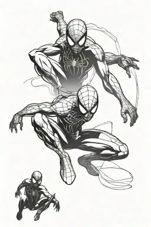 Spider Man And Miles Morales Both Wearing Black Spiderman Suits