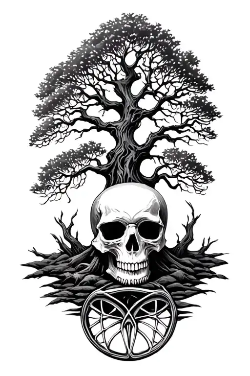 Skull Under Tree Of Life Tree