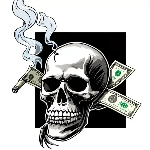 Skeleton Smoking Money Joint